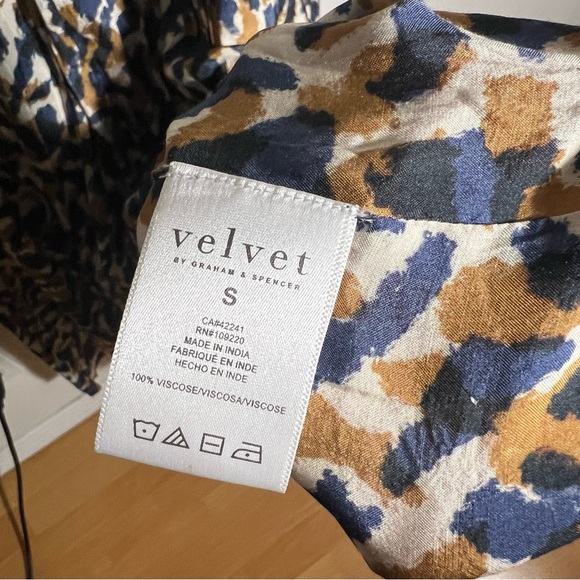 Velvet by Graham & Spencer For Anthro Ottilie Midi Dress Blue/Brown Size S NWT - Picture 14 of 16